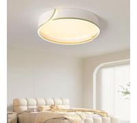 Modern Flush Mount Ceiling Light White Led Minimalistic Lamp Acrylic Shade Lighting Fixture for Bedroom Laundry Room Foye Hallway ，Pendant Lights(Round)