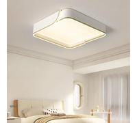 Modern Flush Mount Ceiling Light White Led Minimalistic Lamp Acrylic Shade Lighting Fixture for Bedroom Laundry Room Foye Hallway ，Pendant Lights(Square)