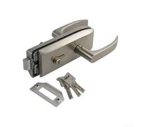 Modern Flush Mount Glass Door Lock Featuring Robust Zinc Alloy Construction, Secure Latch Mechanism For Single Office Doors With Sl esign(silver)