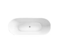 Modern Fluted Freestanding Bath, 1600 x 580 x 780mm, White
