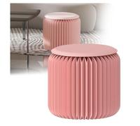 Modern Foldable Paper Stool Honeycomb Portable End Table with PU Cushion for Living Room Bedroom Office Home Libraries Dressing (32x32x30cm)