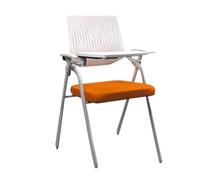 Modern Folding Chair with Writing Desk, Portable Study Seat for Office and School, Design, Easy to Store, White Fur