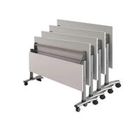 Modern Folding Conference Room Table Mobile Rectangle Meeting Desk Versatile Training & Boardroom Table for Office Meetings & Collaborative Spaces