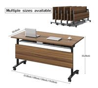 Modern Folding Conference Table for Office Meetings Mobile Training Table on Wheels Set of 6 (55.1 x 23.6 x 29.5 Inches) Space Saving Versatile Design