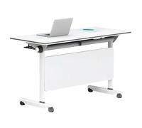 Modern Folding Conference Table with Flip-Top Privacy Baffle & Casters - 120x60x75cm Ideal for Offices Training Rooms & Classrooms - Space-Saving Meeting Table 1PC