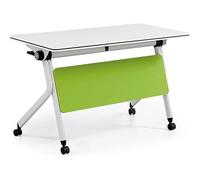 Modern Folding Conference Table with Silent Wheels & Sturdy Metal FrameMobile Meeting Table for Office Reception Classroom Training120×40×75CM