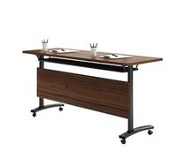 Modern Folding Conference Table with Wheels Cold Rolled Steel Seminar Table for Offices/Classrooms Space-Saving Design (120x60x75cm) - Portable &