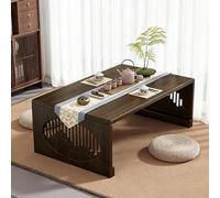 Modern Folding Japanese Floor Table Low Profile Coffee Table for Zen Living Room & Dining Simple Design (Brown 39.4" x 18.9" x 15.7")