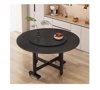 Modern Folding Kitchen Table for Restaurants Round Expandable Dining Table Space-Saving Small Table Black Finish 100cm - Versatile Home & Bistro Use