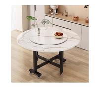 Modern Folding Kitchen Table for Restaurants Round Expandable Dining Table White 100cm Space-Saving Table Stylish Versatile Dining Furniture