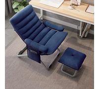 Modern Folding Lounge Chair with Ottoman and Armrest - Reclining Sofa Leisure Chair for Living Room, Bedroom, and Office