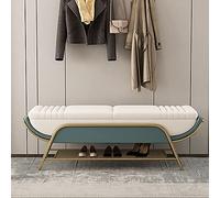 Modern Footstool Shoe Rack Bench with Shelf, Premium Leather Upholstered Entryway, Stylish End of Bed Seat for Shoes - 80x40x45cm