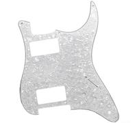 Modern for tele Style Pickguard 11 Hole Dual Humbucker PVC Scratch Plate with 2 Coil Split Holes for Fender for telecaster Guitar Replacement(White Pearl)