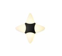 Modern Four Flame Wall Sconce, 16W Warm White Outdoor Wall Light with Aluminum Body and Pc Diffuser, Waterproof Decorative Exterior Porch Lamp for Home Entryway, Patio, Porch, Garden Gatepost