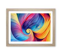 Modern Fractal Art Vol.2 Abstract Framed Print | A3 Oak Framed Wall Art | Ready to Hang | Abstract Fantasy Picture | Living Room Bedroom Lounge Office