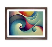 Modern Fractal Art Vol.4 Abstract Framed Print | A4 Walnut Framed Wall Art | Ready to Hang | Abstract Fantasy Picture | Living Room Bedroom Lounge Office