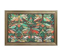 Modern Framed Canvas Wall Art - Classic European Style, Vintage Artwork Prints Ready to Hang Wall Decor, Dragonfly Art Print for Living Room Hallway Decor, 18x12inch(45x30cm)