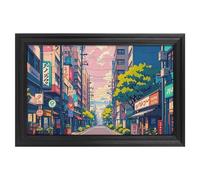 Modern Framed Canvas Wall Art - Classic European Style, Vintage Artwork Prints Ready to Hang Wall Decor, Japanese Streets Art Print for Living Room Hallway Decor, 18x12inch(45x30cm)