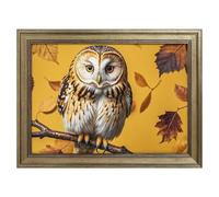 Modern Framed Canvas Wall Art - Classic European Style, Vintage Artwork Prints Ready to Hang Wall Decor, Owl Branch Art Print for Living Room Hallway Decor, 16x12inch(40x30cm)