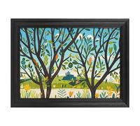 Modern Framed Canvas Wall Art - Classic European Style, Vintage Artwork Prints Ready to Hang Wall Decor, Exotic Tree Branch Sketch Cartoon Art Print for Living Room Hallway Decor, 16x12inch(40x30cm)