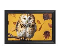Modern Framed Canvas Wall Art - Classic European Style, Vintage Artwork Prints Ready to Hang Wall Decor, Owl Branch Art Print for Living Room Hallway Decor, 24x16inch(60x40cm)