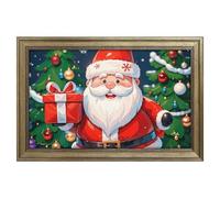 Modern Framed Canvas Wall Art - Classic European Style, Vintage Artwork Prints Ready to Hang Wall Decor, Merry Christmas Santa Claus Art Print for Living Room Hallway Decor, 24x16inch(60x40cm)