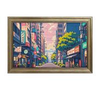Modern Framed Canvas Wall Art - Classic European Style, Vintage Artwork Prints Ready to Hang Wall Decor, Japanese Streets Art Print for Living Room Hallway Decor, 24x16inch(60x40cm)