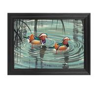 Modern Framed Canvas Wall Art - Classic European Style, Vintage Artwork Prints Ready to Hang Wall Decor, Chinese Style Mandarin Ducks Art Print for Living Room Hallway Decor, 16x12inch(40x30cm)