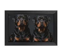 Modern Framed Canvas Wall Art - Classic European Style, Vintage Artwork Prints Ready to Hang Wall Decor, Rottweiler Wallpaper Art Print for Living Room Hallway Decor, 18x12inch(45x30cm)