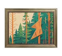 Modern Framed Canvas Wall Art - Classic European Style, Vintage Artwork Prints Ready to Hang Wall Decor, Mountain Fir Forest Art Print for Living Room Hallway Decor, 16x12inch(40x30cm)