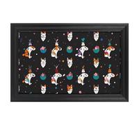 Modern Framed Canvas Wall Art - Classic European Style, Vintage Artwork Prints Ready to Hang Wall Decor, Cute Cartoon Cat Art Print for Living Room Hallway Decor, 24x16inch(60x40cm)