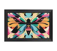 Modern Framed Canvas Wall Art - Classic European Style, Vintage Artwork Prints Ready to Hang Wall Decor, Cute And Colorful Moths Art Print for Living Room Hallway Decor, 18x12inch(45x30cm)