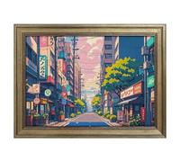 Modern Framed Canvas Wall Art - Classic European Style, Vintage Artwork Prints Ready to Hang Wall Decor, Japanese Streets Art Print for Living Room Hallway Decor, 16x12inch(40x30cm)