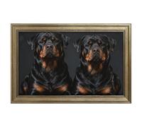 Modern Framed Canvas Wall Art - Classic European Style, Vintage Artwork Prints Ready to Hang Wall Decor, Rottweiler Wallpaper Art Print for Living Room Hallway Decor, 18x12inch(45x30cm)