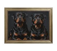 Modern Framed Canvas Wall Art - Classic European Style, Vintage Artwork Prints Ready to Hang Wall Decor, Rottweiler Wallpaper Art Print for Living Room Hallway Decor, 16x12inch(40x30cm)