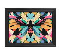 Modern Framed Canvas Wall Art - Classic European Style, Vintage Artwork Prints Ready to Hang Wall Decor, Cute And Colorful Moths Art Print for Living Room Hallway Decor, 16x12inch(40x30cm)