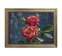 Modern Framed Canvas Wall Art - Classic European Style, Vintage Artwork Prints Ready to Hang Wall Decor, Shabby Chic Roses Art Print for Living Room Hallway Decor, 16x12inch(40x30cm)