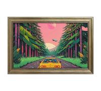 Modern Framed Canvas Wall Art - Classic European Style, Vintage Artwork Prints Ready to Hang Wall Decor, Science Fiction Style Robotic Car Art Print for Living Room Hallway Decor, 18x12inch(45x30cm)
