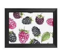 Modern Framed Canvas Wall Art - Classic European Style, Vintage Artwork Prints Ready to Hang Wall Decor, Blackberry Fruit Pattern Art Print for Living Room Hallway Decor, 16x12inch(40x30cm)