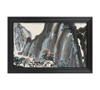 Modern Framed Canvas Wall Art - Classic European Style, Vintage Artwork Prints Ready to Hang Wall Decor, Chinese Landscape Painting Art Print for Living Room Hallway Decor, 24x16inch(60x40cm)