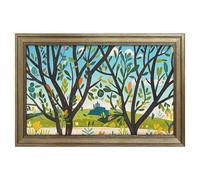 Modern Framed Canvas Wall Art - Classic European Style, Vintage Artwork Prints Ready to Hang Wall Decor, Exotic Tree Branch Sketch Cartoon Art Print for Living Room Hallway Decor, 18x12inch(45x30cm)