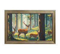 Modern Framed Canvas Wall Art - Classic European Style, Vintage Artwork Prints Ready to Hang Wall Decor, Forest Wildlife Art Print for Living Room Hallway Decor, 18x12inch(45x30cm)