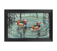 Modern Framed Canvas Wall Art - Classic European Style, Vintage Artwork Prints Ready to Hang Wall Decor, Chinese Style Mandarin Ducks Art Print for Living Room Hallway Decor, 18x12inch(45x30cm)