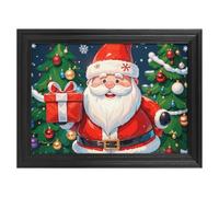 Modern Framed Canvas Wall Art - Classic European Style, Vintage Artwork Prints Ready to Hang Wall Decor, Merry Christmas Santa Claus Art Print for Living Room Hallway Decor, 16x12inch(40x30cm)