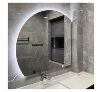 Modern Frameless Bathroom Mirror 80cm Anti-Fog Illuminated Wall Mirror with Smart Touch Button Perfect for Home Decor and Vanity Use