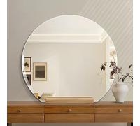 Modern Frameless Bathroom Mirror, Semi-Circle Vanity Mirror for Dressing Table or Living Room, Wall Hanging or Leaning, for Style and Functionality