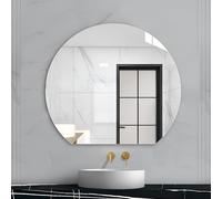 Modern Frameless Half-Moon Bathroom Mirror - 50/60/70/80 cm HD Wall-Mounted Entry Mirror Anti-Distortion Safety Glass Stylish Home Decor Functional & Elegant Design