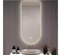 Modern Frameless Touch Switch Mirror Arched Bathroom Mirror 71/81 cm Large Decorative Wall Mirror for Home 101/122/130 cm LED Backlit Stylish and Functional