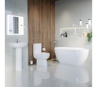 Modern Freestanding 1545mm Bath Suite with Toilet & Basin - Lisbon