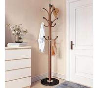 Modern Freestanding Coat Rack with 12 Hooks - 180cm Tall Metal Hallway Hanger Stylish Entrywayfor Coats Jackets and Accessories